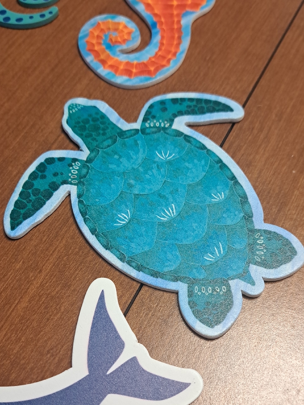 Woodpile Fun Painted Blue Whale Wooden Shape - Picture 5 of 7
